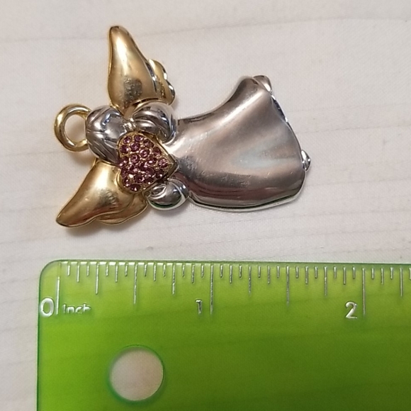 Vintage Gold Silver Angel Heart Brooch - Picture 4 of 5